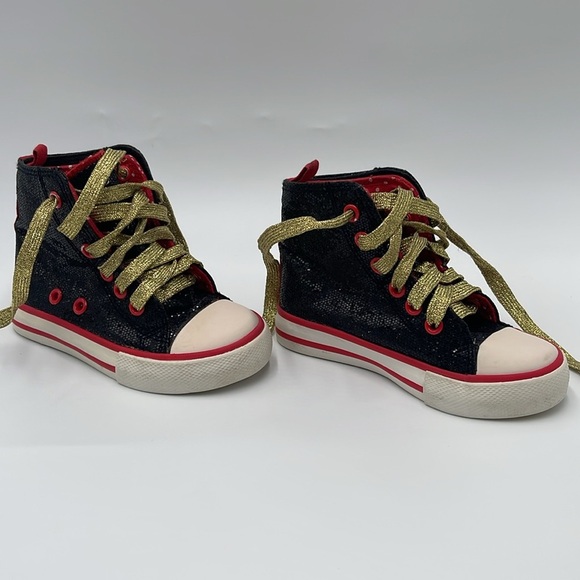 Disney Mickey Mouse Toddler High Tops with Bling - Size 7 - Picture 4 of 13